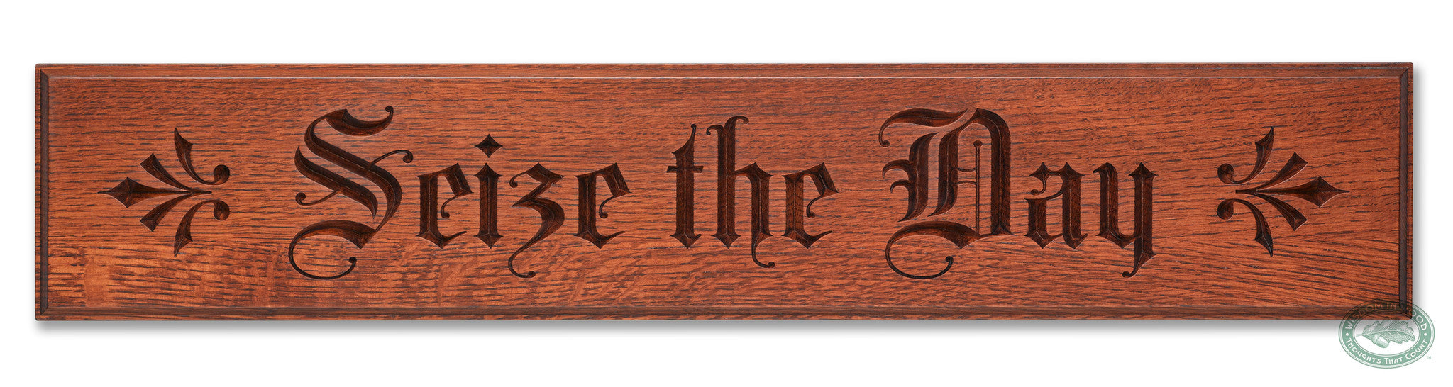 Seize the Day Carved Wall Art Quote from Latin "Carpe Diem"
