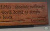 Kenneth Grahame Wind in the Willows Quote: "There is NOTHING - absolute nothing - half so much worth doing as simply messing about in boats. " beautifully carved as a Wisdom In Wood® inspirational wall art saying.- Classic Oak Finish