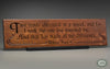 Robert Frost Quote: “Two roads diverged in a wood, and I-- I took the one less traveled by, And that has made all the difference.” beautifully carved as a Wisdom In Wood® inspirational wall art saying.- Classic Oak Finish